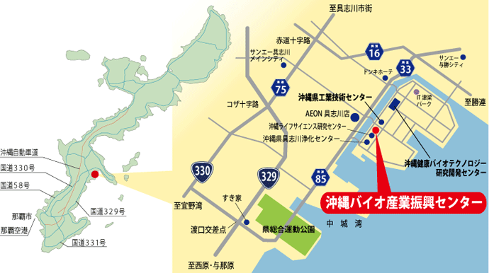 沖縄県内のアクセス地図